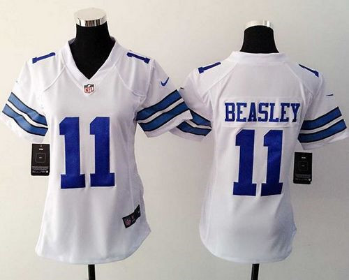 Women New Cowboys #11 Cole Beasley White Stitched NFL Elite Jersey