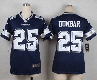 Women New Cowboys #25 Lance Dunbar Navy Blue Team Color NFL Elite Jersey