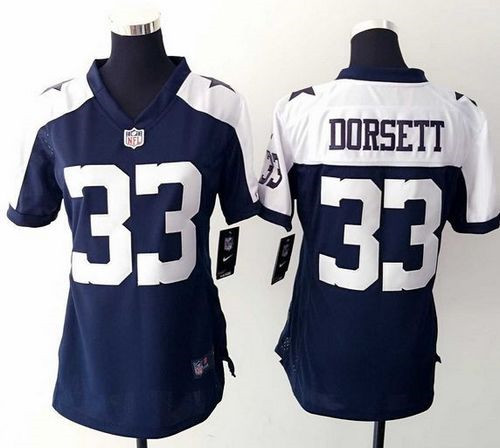 Women New Cowboys #33 Tony Dorsett Navy Blue Thanksgiving Throwback Stitched NFL Elite Jersey
