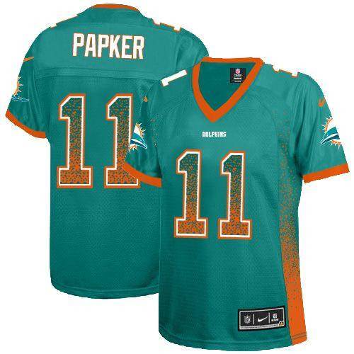 Women New Dolphins #11 DeVante Parker Aqua Green Team Color Stitched NFL Elite Drift Fashion Jersey
