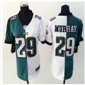 Women New Eagles #29 DeMarco Murray Green White Stitched NFL Elite Split Jersey
