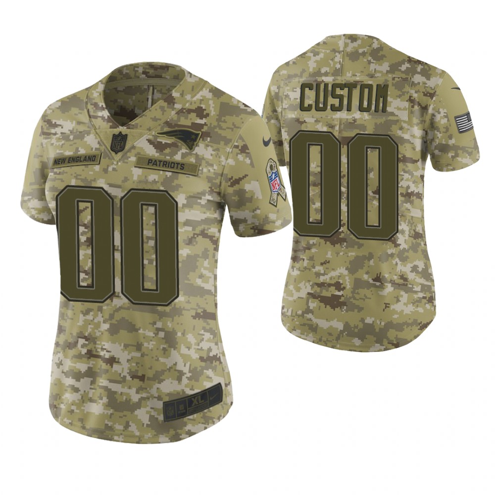 Women New England Patriots Custom Camo 2018 Salute To Service Limited Jersey Women New England Patriots Custom Camo 2018 Salute To Service Limited Jersey