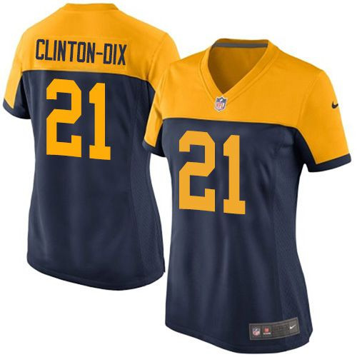 Women New Green Bay Packers #21 Ha Ha Clinton-Dix Navy Blue Alternate Stitched NFL New Elite Jersey