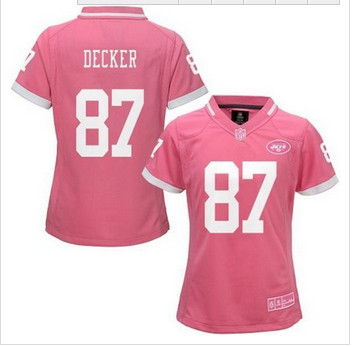 Women New Jets #87 Eric Decker Pink NFL Elite Bubble Gum Jersey