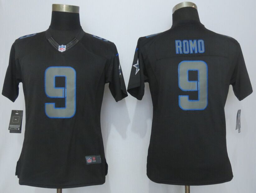 Women New New Dallas cowboys #9 Tony Romo Impact Limited Black Jerseys