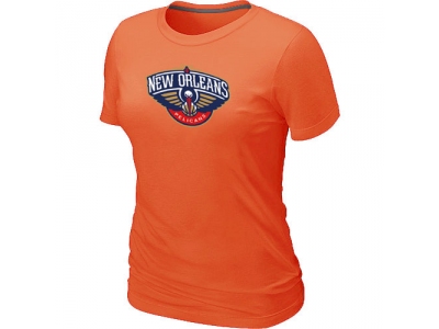 Women New Orleans Pelicans Big & Tall Primary Logo Orange T-Shirt