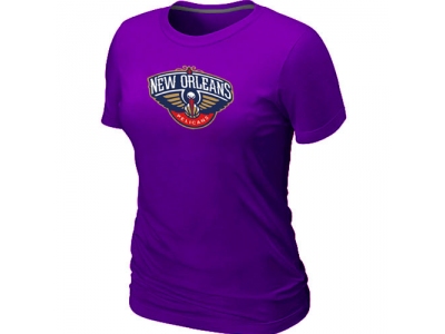 Women New Orleans Pelicans Big & Tall Primary Logo Purple T-Shirt