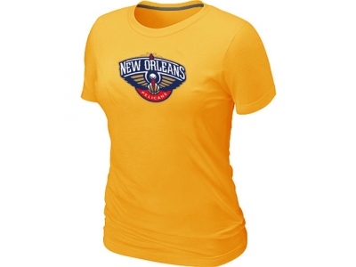 Women New Orleans Pelicans Big & Tall Primary Logo Yellow T-Shirt