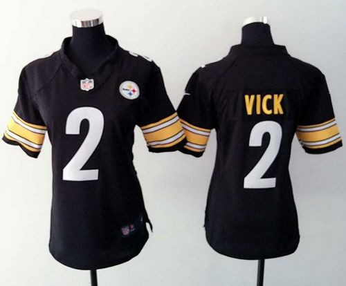 Women New Steelers #2 Michael Vick Black Team Color Stitched NFL Elite Jersey