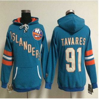 Women New York Islanders #91 John Tavares Baby Blue Old Time Heidi NHL Hoodie Women New York Islanders #91 John Tavares Baby Blue Old Time Heidi NHL Hoodie