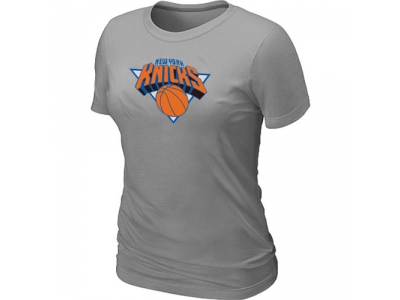 Women New York Knicks Big & Tall Primary Logo L.Grey T-Shirt Women New York Knicks Big & Tall Primary Logo L.Grey T-Shirt