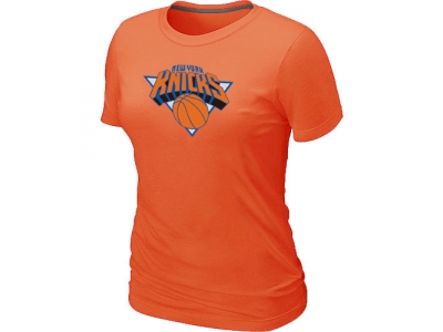 Women New York Knicks Big & Tall Primary Logo Orange T-Shirt Women New York Knicks Big & Tall Primary Logo Orange T-Shirt