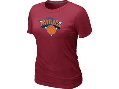 Women New York Knicks Big & Tall Primary Logo Red T-Shirt Women New York Knicks Big & Tall Primary Logo Red T-Shirt