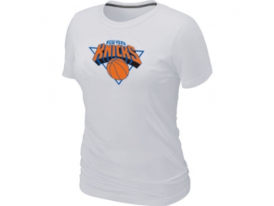 Women New York Knicks Big & Tall Primary Logo White T-Shirt Women New York Knicks Big & Tall Primary Logo White T-Shirt