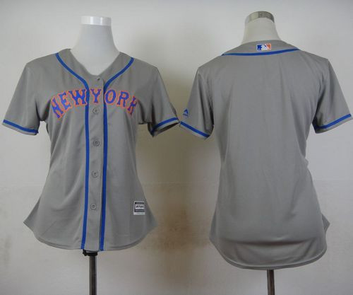 Women New York Mets Blank Grey Road Stitched Baseball Jersey Women New York Mets Blank Grey Road Stitched Baseball Jersey