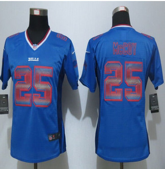 Women New new Buffalo Bills #25 LeSean McCoy Blue Strobe Elite Jersey