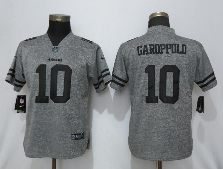 Women Nike 49ers 10 Jimmy Garoppolo Gray Gridiron Gray Women Vapor Untouchable Limited Jersey