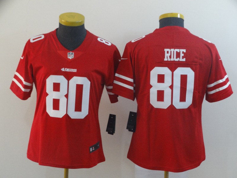 Women Nike 49ers 80 Jerry Rice Red Women Vapor Untouchable Limited Jersey Women Nike 49ers 80 Jerry Rice Red Women Vapor Untouchable Limited Jersey