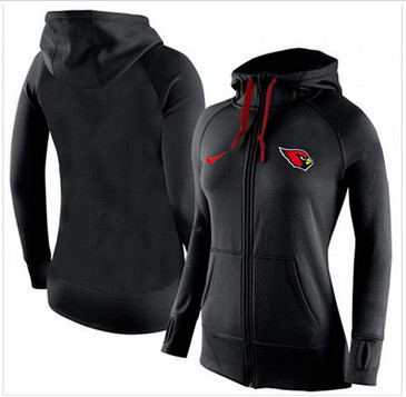 Women Nike Arizona Cardinals Full-Zip Performance Hoodie Black