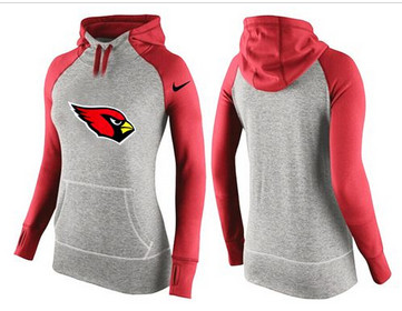 Women Nike Arizona Cardinals Performance Hoodie Grey & Red_3