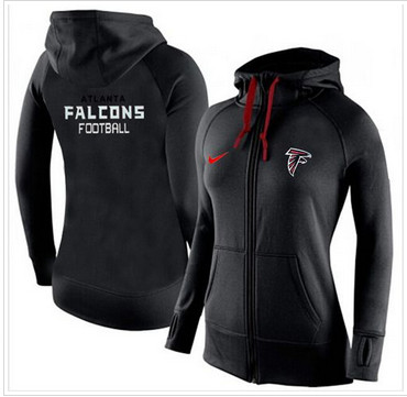 Women Nike Atlanta Falcons Full-Zip Performance Hoodie Black Women Nike Atlanta Falcons Full-Zip Performance Hoodie Black