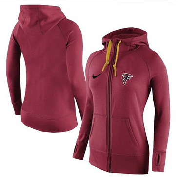 Women Nike Atlanta Falcons Full-Zip Performance Hoodie Red Women Nike Atlanta Falcons Full-Zip Performance Hoodie Red