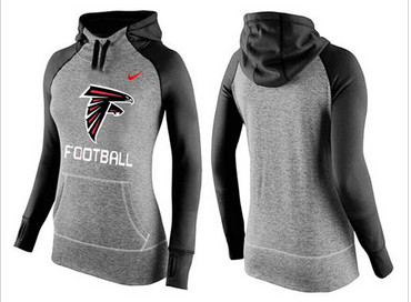 Women Nike Atlanta Falcons Performance Hoodie Grey & Black_1 Women Nike Atlanta Falcons Performance Hoodie Grey & Black_1