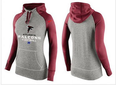 Women Nike Atlanta Falcons Performance Hoodie Grey & Red_1 Women Nike Atlanta Falcons Performance Hoodie Grey & Red_1