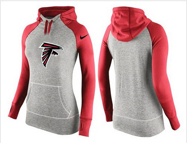 Women Nike Atlanta Falcons Performance Hoodie Grey & Red_2 Women Nike Atlanta Falcons Performance Hoodie Grey & Red_2