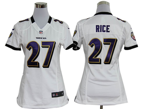 women NEW baltimore ravens 27 ray rice white jerseys