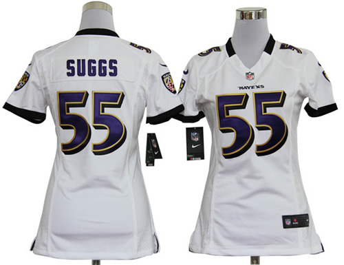 women NEW baltimore ravens 55 terrell suggs white jerseys