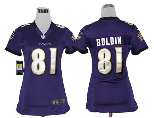 Women NEW Baltimore Ravens 81 Anquan Boldin Purple Jerseys