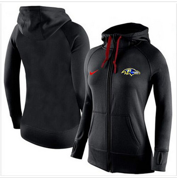 Women Nike Baltimore Ravens Full-Zip Performance Hoodie Black Women Nike Baltimore Ravens Full-Zip Performance Hoodie Black
