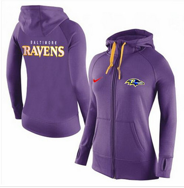 Women Nike Baltimore Ravens Full-Zip Performance Hoodie Purple Women Nike Baltimore Ravens Full-Zip Performance Hoodie Purple
