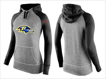 Women Nike Baltimore Ravens Performance Hoodie Grey & Black_2 Women Nike Baltimore Ravens Performance Hoodie Grey & Black_2
