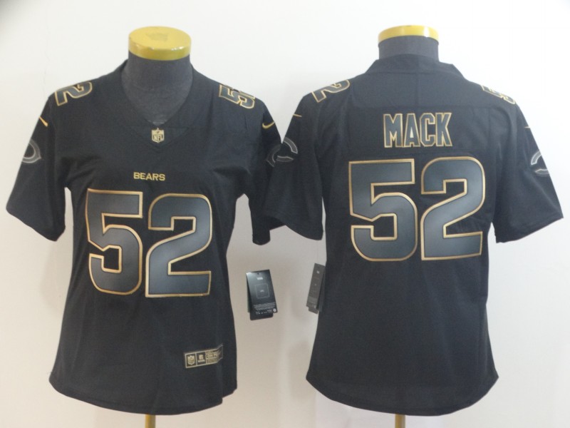 Women Nike Bears 52 Khalil Mack Black Gold Women Vapor Untouchable Limited Jersey Women Nike Bears 52 Khalil Mack Black Gold Women Vapor Untouchable Limited Jersey