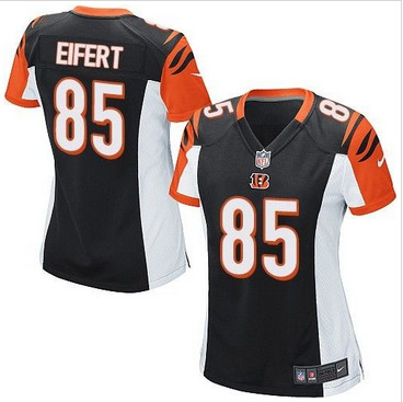 Women Nike Bengals #85 Tyler Eifert Black Team Color Stitched NFL Elite Jersey