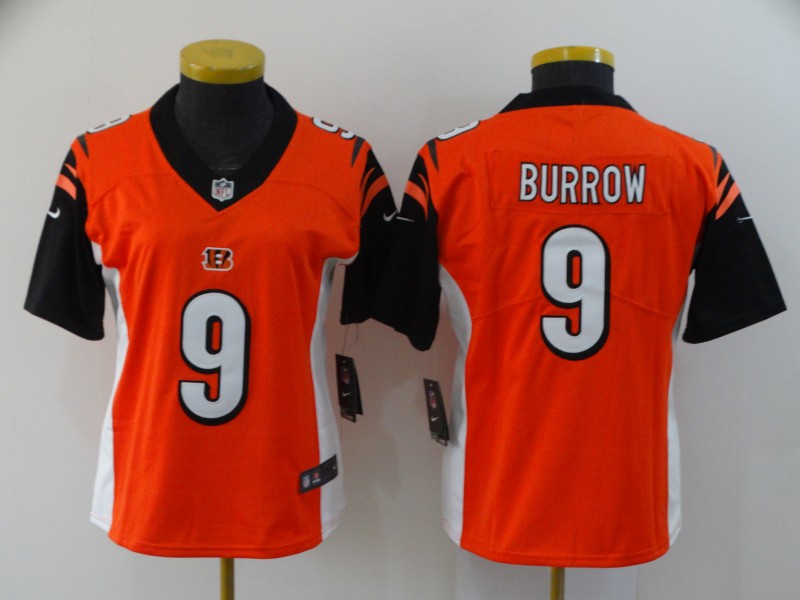 Women Nike Bengals 9 Joe Burrow Orange Women 2020 NFL Draft First Round Pick Vapor Untouchable Limited Jersey Women Nike Bengals 9 Joe Burrow Orange Women 2020 NFL Draft First Round Pick Vapor Untouchable Limited Jersey