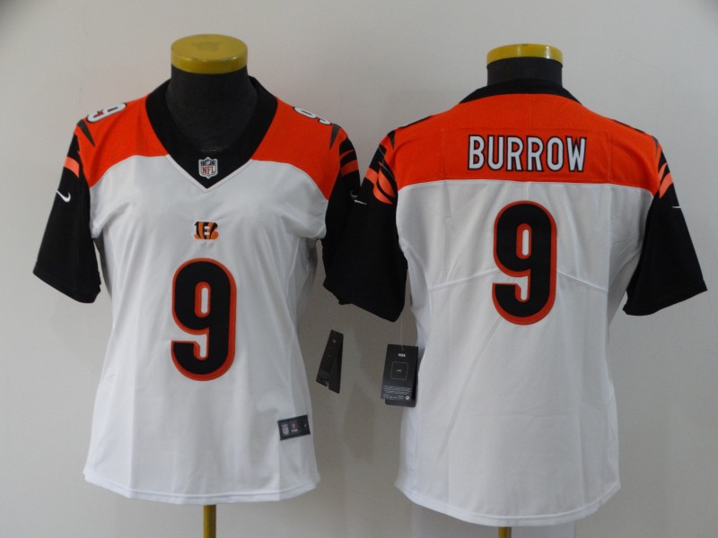 Women Nike Bengals 9 Joe Burrow White Women 2020 NFL Draft First Round Pick Vapor Untouchable Limited Jersey Women Nike Bengals 9 Joe Burrow White Women 2020 NFL Draft First Round Pick Vapor Untouchable Limited Jersey