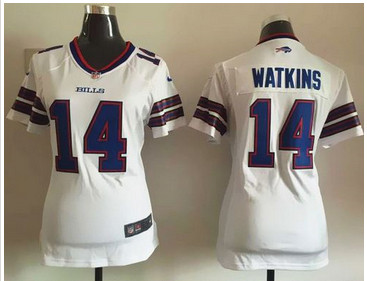 Women Nike Bills #14 Sammy Watkins White Stitched NFL Elite Jersey