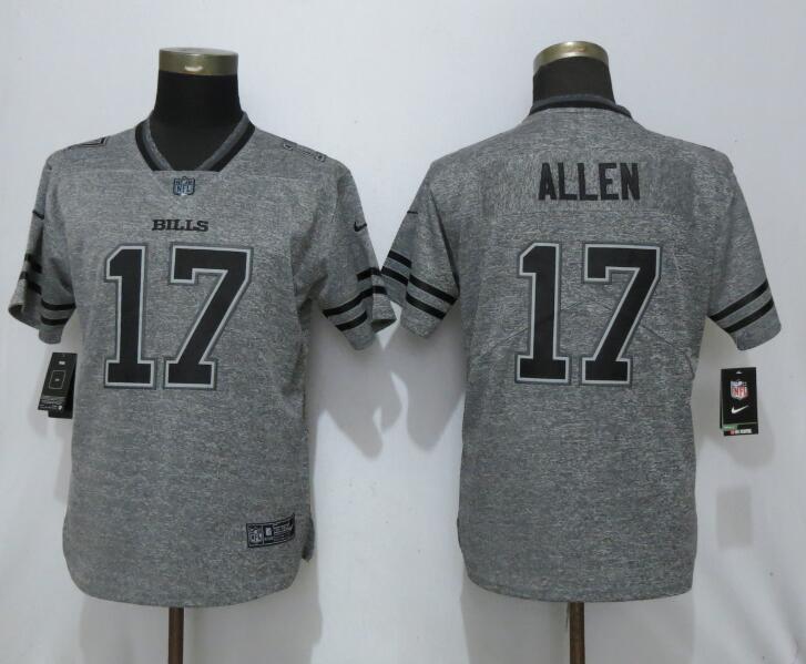 Women Nike Bills 17 Josh Allen Gray Gridiron Gray Women Vapor Untouchable Limited Jersey