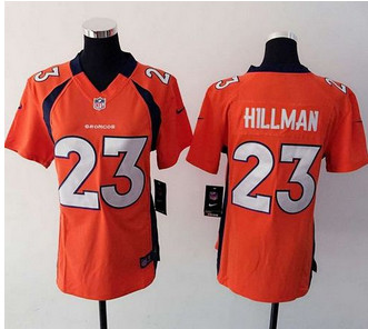 Women Nike Broncos #23 Ronnie Hillman Orange Team Color Stitched NFL Elite Jersey