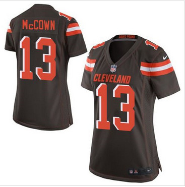Women Nike Browns #13 Josh McCown Brown Team Color Stitched NFL New Elite Jersey
