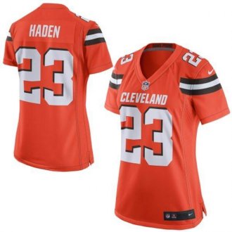 Women Nike Browns #23 Joe Haden Orange Alternate Stitched NFL New Elite Jerse