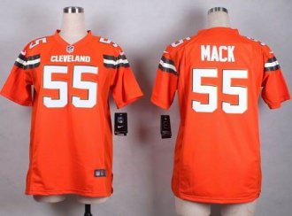 Women Nike Browns #55 Alex Mack Orange Alternate Stitched NFL New Elite Jersey