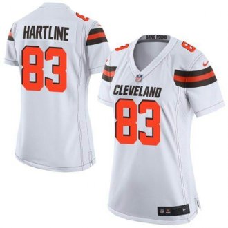 Women Nike Browns #83 Brian Hartline White Stitched NFL New Elite Jersey