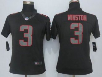 Women Nike Buccaneers #3 Jameis Winston Black Impact Stitched NFL Limited Jersey