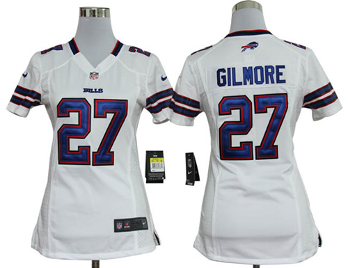 Women NEW Buffalo Bills 27 Gilmore White Jerseys