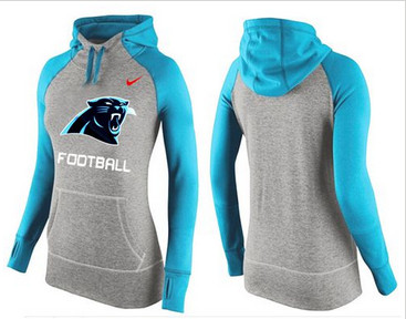 Women Nike Carolina Panthers Performance Hoodie Grey & Light Blue_1 Women Nike Carolina Panthers Performance Hoodie Grey & Light Blue_1
