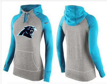 Women Nike Carolina Panthers Performance Hoodie Grey & Light Blue_2 Women Nike Carolina Panthers Performance Hoodie Grey & Light Blue_2